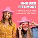 Bedwina Pink Cowgirl Hat for Women & Girls - Felt Western Cowboy Hat with White Trim & Adjustable Chin Strap - Bachelorette, Dress-Up, Rodeo, Costume Accessory, Party Favor, Themed Events (Pink)