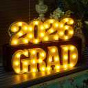 Graduation Decorations 2026-2 LED Long Marquee Light Up Letters 'Grad 2026' - Class of 2026 Graduation Party Decorations Sign for Kindergarten High School College Decor Table Centerpieces Ornaments