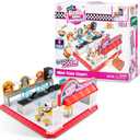 Mini Brands Foodie Series 2 Food Court Playset with 1 Exclusive Mini by ZURU - Includes Real Mini Fast Food Brands Collectibles, Food Court Playset for Role Play and Displaying Collection