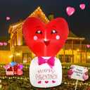 Valentines Day Inflatable Yard Decorations, SHDEJTG 4 Ft Light up Love Heart Blow up Outdoor Decor for Garden Indoor Lawn Wedding Party Valentines Gifts