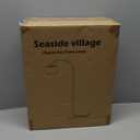 Seaside village Arc Floor Lamps for Living Room, Modern Standing Lamp with Adjustable Hanging Drum Shade, Tall Pole Lamp with Foot Switch, Over Couch Arched Reading Light for Bedroom, Office (Black)