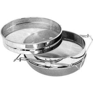 BeeCastle Double Sieve Honey Strainer, Stainless Steel Honey Strainer Honey Filter Honey Extractor Equipment for 5 Gallon Bucket, Honey Harvesting Tool for Beekeeping