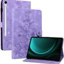 KEFBWAO Case for Samsung Galaxy Tab S10 Lite/ S10 FE/ S9 FE 5G 10.9 Inch/Tab S9 11 Inch 2023 with S Pen Holder, Magnetic Clasp Stand Premium PU Leather Cover, Purple