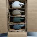 MONITO Ceramic Salad Bowl with Handles, 16 oz French Onion Soup Bowls, Ceramic Soup Bowls for Cereal, Pasta, Chilli, Beef Stew, Stackable Serving Bowl Set of 4 (16 OZ)