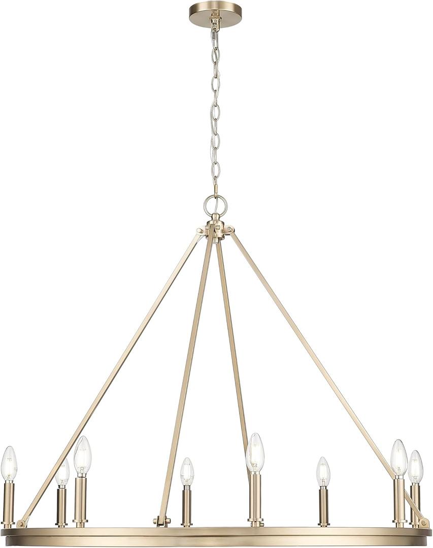 ML Lighting | Carruth Collection | 9508-MG | Indoor 8 Light Chandelier in Modern Gold | Kitchens, Dining Rooms, Living Rooms, Entryways, Hallways