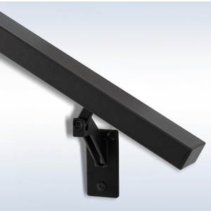 7FT Matte Black Handrails Kit for Indoor Outdoor Stairs，Modern Aluminum Handrail Set,2" X1" Grab bar,Adjustable 304 Stainless Steel Brackets Included，Rust Free