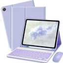 Keyboard Case for Samsung Galaxy Tab A11+ Plus 2025 / A9+ Plus 2023 11 inch - 7 Colors Backlit Keyboard Cover and Mouse (Light Purple)