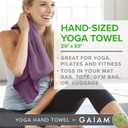 Gaiam Yoga Hand Towel (30" W x 20" L), Quick Dry & Lightweight Sports Towel, Soft Microfiber Fabric, Designed for Hot Yoga, Pilates, Sports, Workout & More