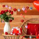 4 x Melisheer 24pcs Valentines Day Heart Ornaments, Classic Red Pink Silver Shaped Hanging Baubles with 2 Sizes, Valentine's Decorations for Tree, Love Decor Outdoor Wedding Party Gift