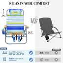 Backpack Beach Chair Wide Seat High Back Folding Camping Chair for Adults 5-Position Recline Supports 400 lbs Portable Chair with Cup Holder Cooler Bag Storage Pouch for Outdoor Lawn Picnic