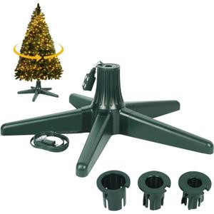 Blissun 360-Degree Rotating Adjustable Christmas Tree Stand, Suitable for Up to 7.5 Feet Artificial Christmas Trees, Dark Green (23.8 Inch)