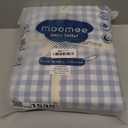 MooMee Gingham Sheet Set 100% Washed Cotton Linen Like Textured Breathable Soft w/Fully Elasticized 16-19" Deep Pocket (Classic Gingham Cornflower Blue, Queen)