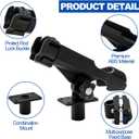 Bekith 2 Pack Fishing Rod Holder with Combo Mount, Adjustable Fishing Boat Rod Holder, Black Finish