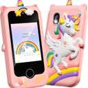 Kids Smart Phone for Girls, Christmas & Birthday Gift for Kids Age 3-12, Toddler Learning Educational Toy with Pretend Play & Educational Games, 8 GB Card