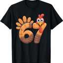67 Thanksgiving Funny Turkey Thanksgiving 67 Turkey T-Shirt, XL- Men 2XL, 2 Pack