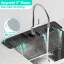 24 Inch Longer Faucet Mat for Kitchen Sink, 5 Slope Fast Self-draining, Kitchen Sink Splash Guard Silicone Sink Faucet Mat Splash Guard Kitchen Sink Area Tidy Splash Faucet Guard Draining Mat