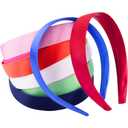 Duufin 30 Pieces Satin Headbands Girls 1 Inch Headband Crafts DIY Colored Plain Headbands for Girls and Women