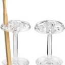 iDesign 4 Divided Sections for Bathroom or Vanity-Set of 2-Clear Toothbrush Holder, Pack of 2
