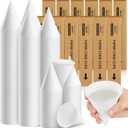 Roshtia 2400 Pcs Paper Cone Cups Thicken Disposable Cone Cups for Shaved Ice, Slushies Water Cooler Dispenser, White (4 oz)