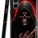 Dual Guard Case for Samsung Galaxy S24 Ultra 5G, Heavy Duty Dual-Layer Shockproof Protective Phone Case,Grim Reaper