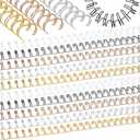 MorningRo 100 Pcs Metal Double Loop Binding Wires 5/8 Bulk Cinch Binding Wires Double Spiral Ring Coil 5 Colors Twin Spines Combs 21 Holes 2: 1 Pitch Cinch Coil Machine Wire