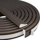 3Pcs196" Wedge-Shape Foam Window Weather Stripping Door Seal Strip,Soundproofing Frame Insulation Tape for Exterior Front Door,Noise Cancelling Window Inserts,Door Gap Filler Light Blocker,Brown