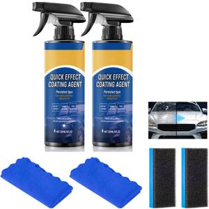 2Pcs Updated Quick Effect Coating Agent for Car,Car Coating Spray Quick-Acting Coating Agent Spray, Car Coating Oil Film Emulsion Glass Cleaner