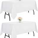 DRESSMAKER 2 Pack White Table Cloth Rectangle 60x102 Inches Polyester Tablecloth for 6ft Tables Washable Fabric Table Cloths for Party,Wedding Banquet