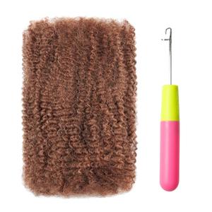 EV&ET Pre-sretched Afro Kinkys Bulk Human Hair Human Hair for Locs/Twists/Braids/Repair Locs Afro Kinky Curly Bulk Can Bleach And Dye(#30,12inch 50g)