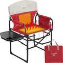 SUNNYFEEL Heated Camping Directors Chair, Heavy Duty,Oversized Outdoor Portable Heating Folding Chair with Side Table, Pocket for Beach, Fishing,Trip,Picnic,Lawn,Concert Foldable Camp Chairs (Heated Red)