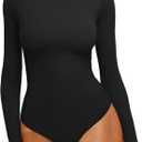 REORIA Women's Boat Neck Long Sleeve Bodysuit Basic Going Out Body Suits Tops 2025 M