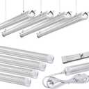 8Pack 4FT LED Shop Light Garage Lights,50W 6000K 7500LM White Light,Hanging/Surface Mount,T8 4FT Tube Lamp for Warehouse Workshop Basement,Linkable LED Shop Lights,Plug and Play