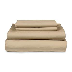 MyPillow Percale Bed Sheets  100% Cotton, 270 Thread Count, King, Deep Pocket, Cool & Crisp Feel, Durable, Breathable Sheet Set with Pillowcases King, Ash