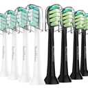 Replacement Toothbrush Heads Compatible with Philips Sonicare and More Click-on Handles 8 Pack Blackwhite