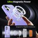 QTlier for iPhone 16 Case, 360 Rotatable Ring Stand, Raised Camera Frame, Shockproof Case Compatible with MagSafe, Case for iPhone 16, Translucent Lilac