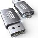 JSAUX 4K DisplayPort to HDMI Adapter 2-Pack, DP PC to HDMI Monitor Converter Video UHD 2K@120Hz,4K@30 DP to HDTV Male to Female Uni-Directional Adapter Compatible with Dell, Lenovo, HP,GPU, AMD -Grey