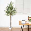 Olive Tree 6FT Fake Tree Faux Plants Indoor with Pot Artificial Tree Nearly Natural Olive Branches and Fruits for Living Room Home Office Decorations