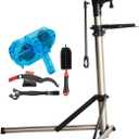 CXWXC Bike Repair Stand -Shop Home Bicycle Mechanic Maintenance Rack- Bike Workstands for Mountain Bike and Road Bike (C:Champagne Blue)