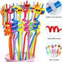 Curly Straws 
Summer Party Straws, Beach Pool Drinking Straws Reusable Crazy Straws Summer Party Favors Decorations Kids Pool Birthday Party Supplies for Girls Boys
Set of 4 Pack 32 PCS