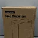 25Lbs Large Rice Dispenser, Cereal Grain Snack Storage Container Bucket with Measuring Cylinder Lid, Kitchen Household Moisture Proof Sealed Holder for Soybean (White, 25LBs)