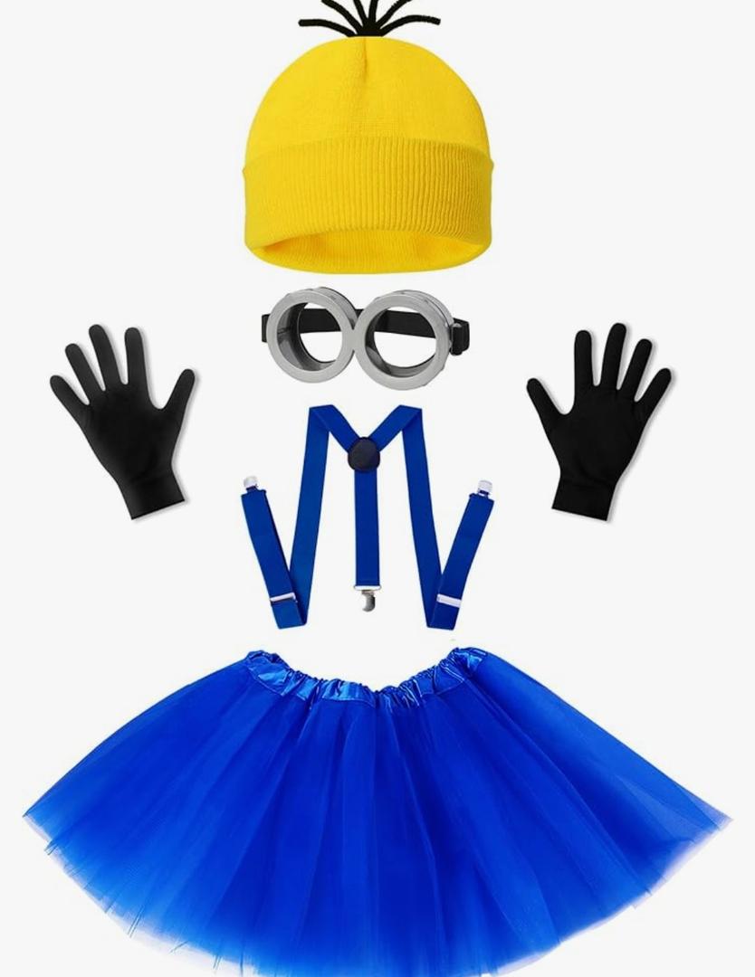 PCS Halloween Costume for Kids Girls,Goggles/Beanie/Tutu Skirt/Suspenders/Gloves Halloween Costume Accessories