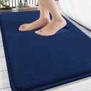 OLANLY Thick Memory Foam Bath Mat Rug 30x20, Extra Soft Absorbent Bathroom Rug, Quick Dry Bath Mats, Non-Slip, Machine Washable Carpet for Bathroom, Tub and Shower, Home Decor Accessories, Navy