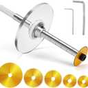 Inside Pipe Cutter for PVC Pipe, Cutter Tool Set with Scale Adjustable Depth Gauge, 5PCS Saw Blades and Hex Shank, Internal Plastic ABS Pipe Cutter Set (Gold)