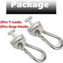 1Pair Tonal T Lock Adapter with Snap Hooks, Stainless Steel Accessories for Tonal Gym Machine