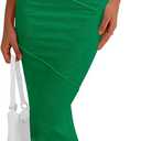 PRETTYGARDEN Women's Ribbed Maxi Bodycon Dress Summer Strapless Tube Y2K Party Club Long Dresses (Green, XS)