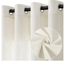 Natural Cream Linen Curtains 84 Inch Length 2 Panels for Living Room Bedroom, Light Filtering Sheer Curtains 84 Inches, Modern Farmhouse Grommet Semi Sheer Soft Privacy Drapes