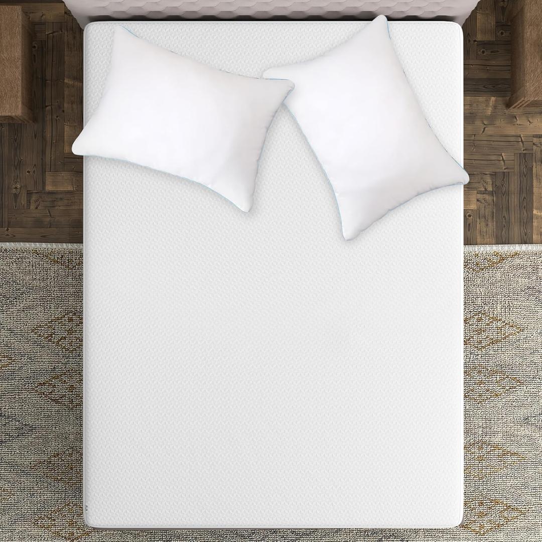 Sealy Soft Comfort 300-Thread Count Cotton Blend Sheets Set with Secure Fit Anchor Bands (Full Size, White)
