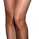 HTRUIYA Women's Oil Shiny Pantyhose 360 Seamless Crotch High Waist Stockings Tights 3 Denier (Brown)