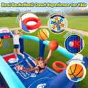Bounce House for Big Kids Ages 8-12, 16FT Extra Large Basketball Castle
Inflatable Bouncy House with Slide, Dual Hoops & Jump Area for Backyard Sports, Teen Birthday Parties, 680W GFCI Blower