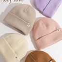 FURTALK 4 Pack Toddler Kids Beanie Boys Girls Baby Winter Hat Warm Knit Stretchy Breathable Hat (0-6 Months, Beige+pink+purple+light Khaki)
